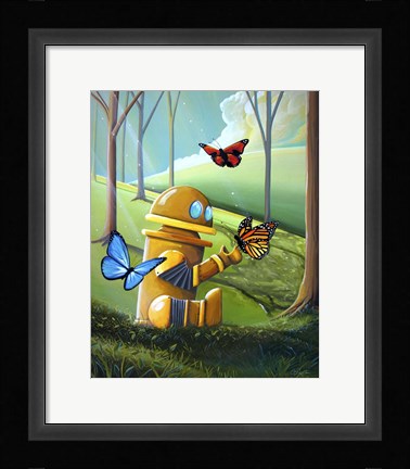 Framed Bot and the Butterflies Print