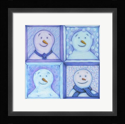 Framed Four Snowmen Print