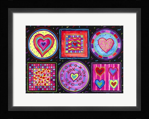 Framed Black X's and O's Print