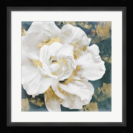 Framed Petals Impasto (Gold) Print