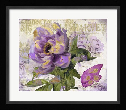 Framed Purple Peony Print
