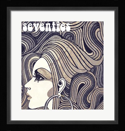 Framed Silver Hoop Girl Monochrome Print