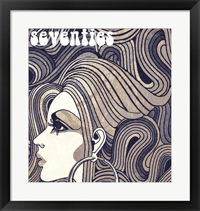 Framed Silver Hoop Girl Monochrome Print