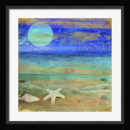 Framed Turquoise Moon Night Print