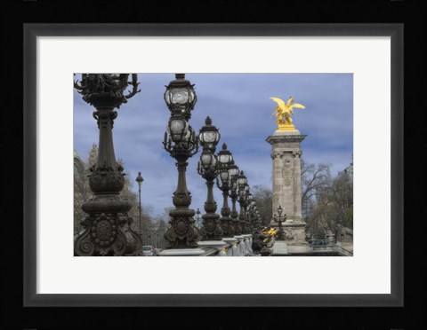 Framed Art Nouveau Lamps Posts on Pont Alexandre III - I Print