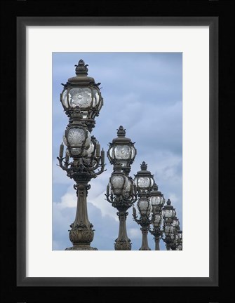 Framed Art Nouveau Lamps Posts on Pont Alexandre III - II Print