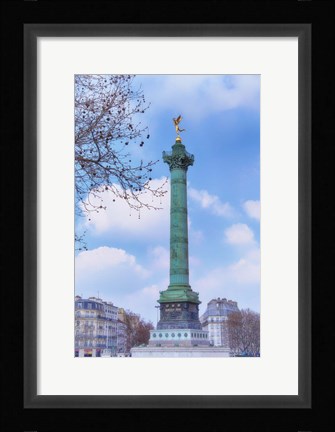 Framed La Colonne de Juillet On Place de la Bastille Print