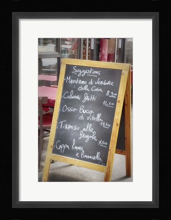 Framed Menu On Paris Street Print