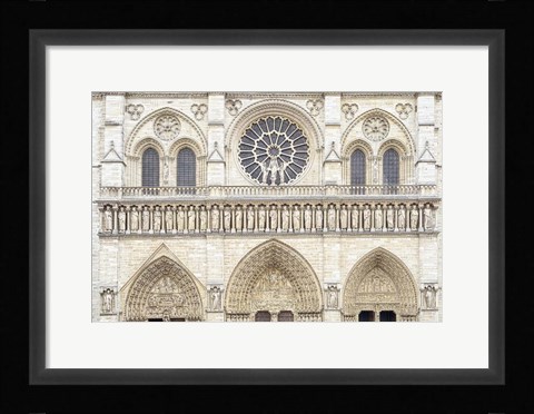 Framed Notre Dame Facade Details I Print