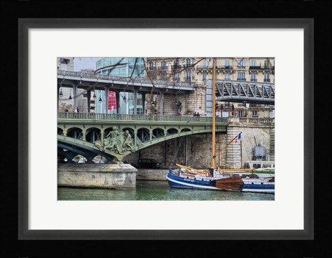 Framed Pont de Bir Hakeim With Boat Print