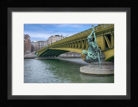 Framed Pont Mirabeau Spans The Seine River Print