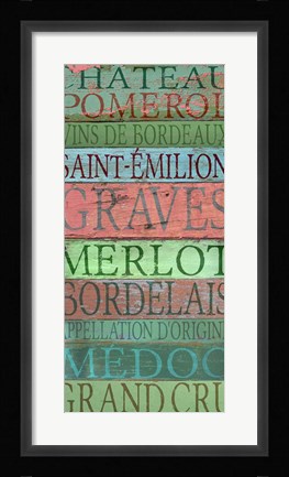Framed Bordeaux Wines Print