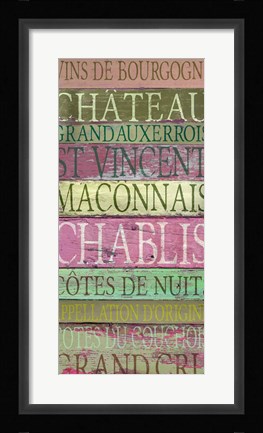 Framed Burgundy Wines Red Print