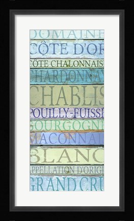 Framed Burgundy Wines White Print