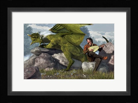 Framed Bard And Dragon Print