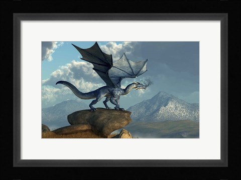 Framed Blue Dragon Print