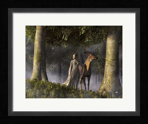 Framed Elf And Buck Print