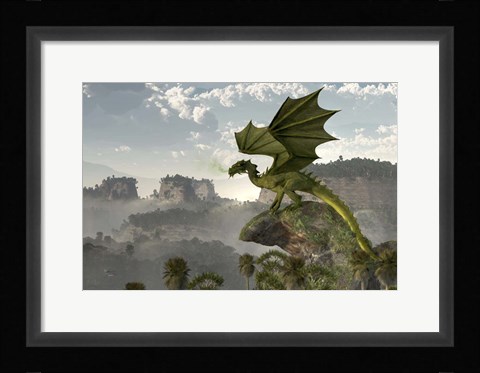 Framed Green Dragon Print