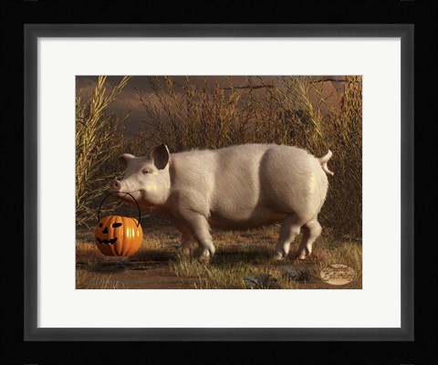 Framed Halloween Pig Print