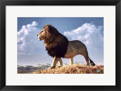 Framed Impressionist Lion Print