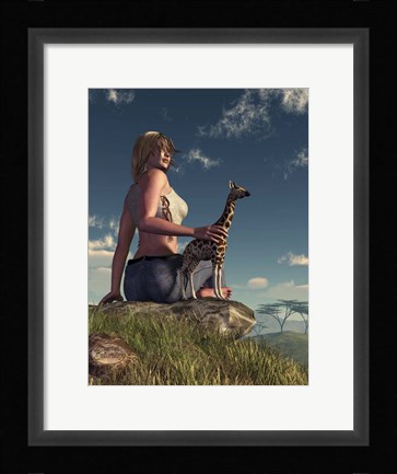 Framed Miniature Giraffe Print