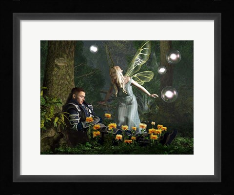Framed Knight And The Faerie Print