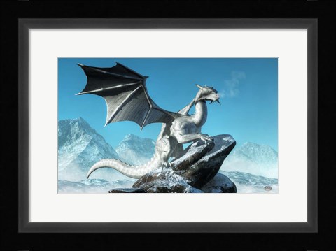Framed Winter Dragon Print