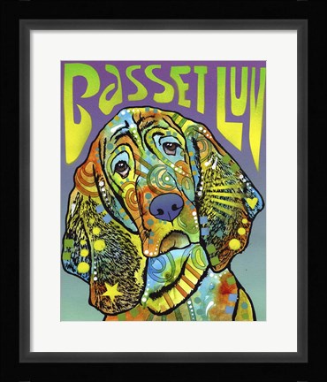 Framed Basset Luv Print