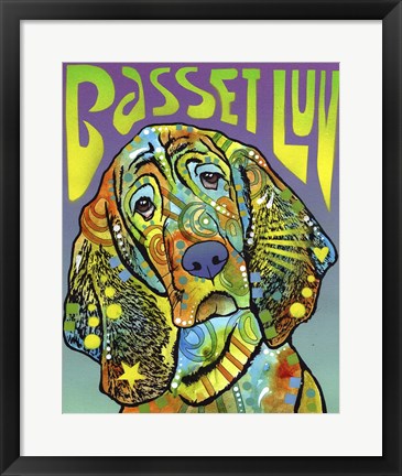 Framed Basset Luv Print