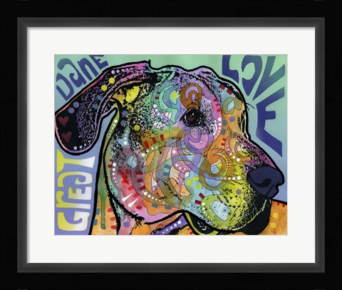 Framed Great Dane Love Print