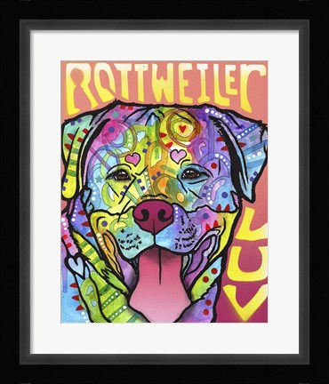 Framed Rottweiler  Luv Print