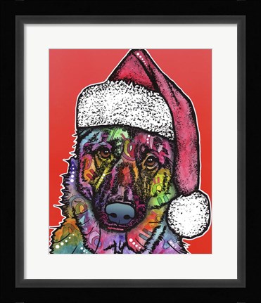 Framed Christmas Dog Print
