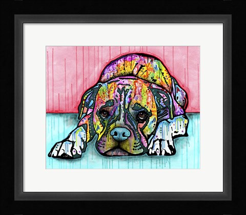 Framed Lying Boxer Print