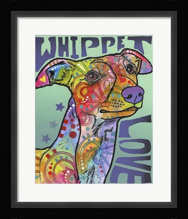 Framed Whippet Love Print