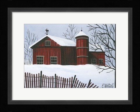 Framed Red Barn Print