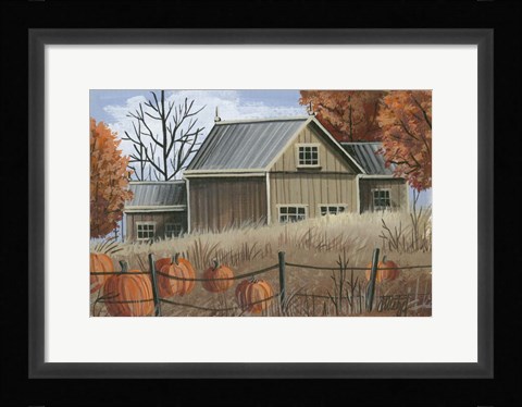 Framed Pumpkin Field Print