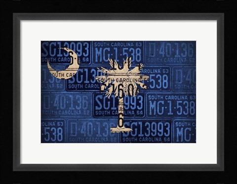 Framed South Carolina State Flag Print