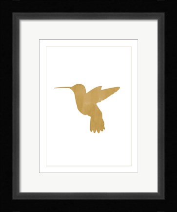 Framed Gold Hummingbird Print