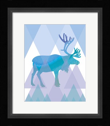 Framed Geometric Reindeer Print