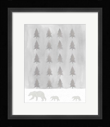 Framed Bear Trees Print
