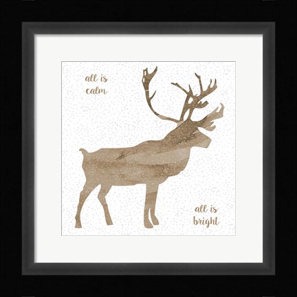 Framed Natural Reindeer F Print