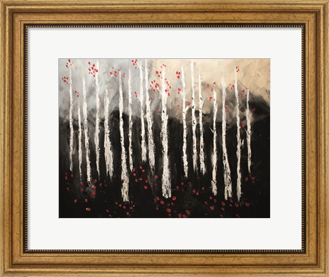 Framed Little Red Birch Forest Print