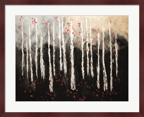 Framed Little Red Birch Forest Print