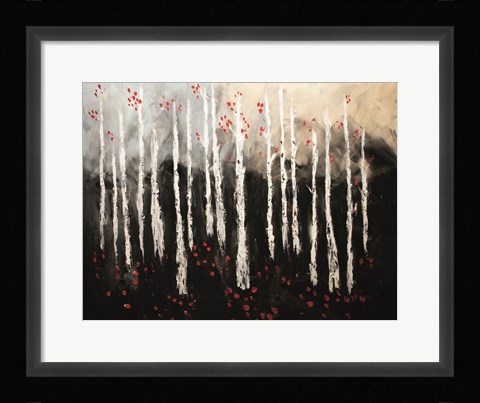 Framed Little Red Birch Forest Print