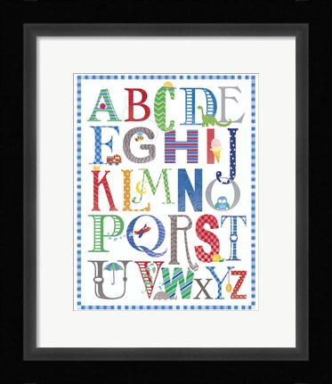 Framed Baby Boy Alpha Print
