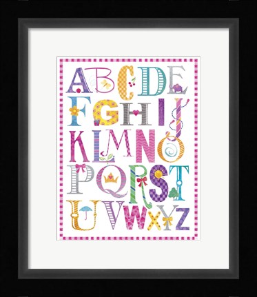Framed Baby Girl Alpha Print