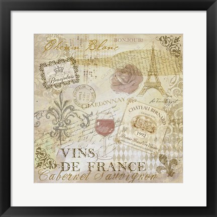 Framed French Wine Print