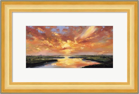 Framed Sunset Reflection Print