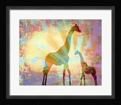 Framed Giraffes Print