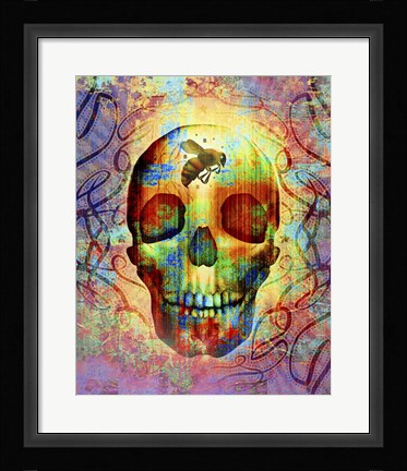 Framed Bee Skull Print